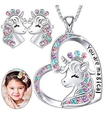 Minđuše i ogrlica Unicorn
Cena:1400din