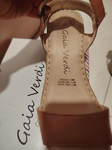 ženske papuče: Kožne ženske sandale na punu petu – Gaia Verdi - Model: Gaia Verdi - — 9
