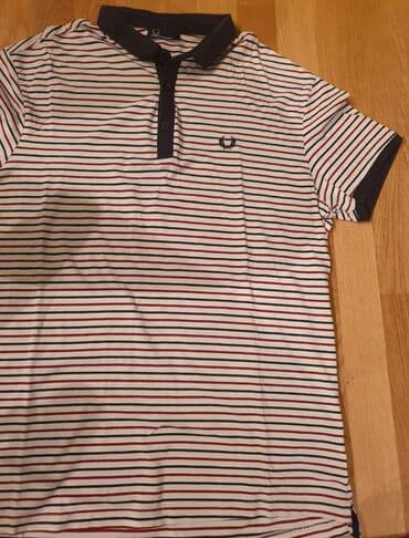 kačketi sa životinjama: FRED PERRY original polo majica sa kragnicom, teget, bele i crvene — 4