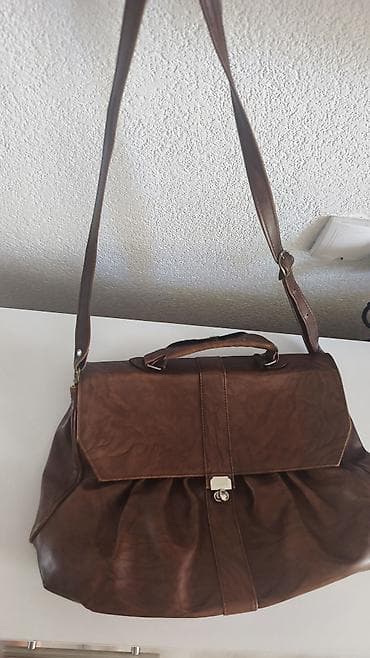 samsonite torbice oko struka: Velika braon torba preko ramena - Materijal: veštačka koža u toploj — 4