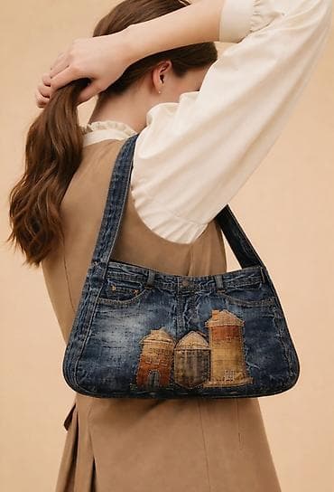 torba fashion bags: Džins torba – ručno pravljena tote/šolder torba od farmerki - — 6