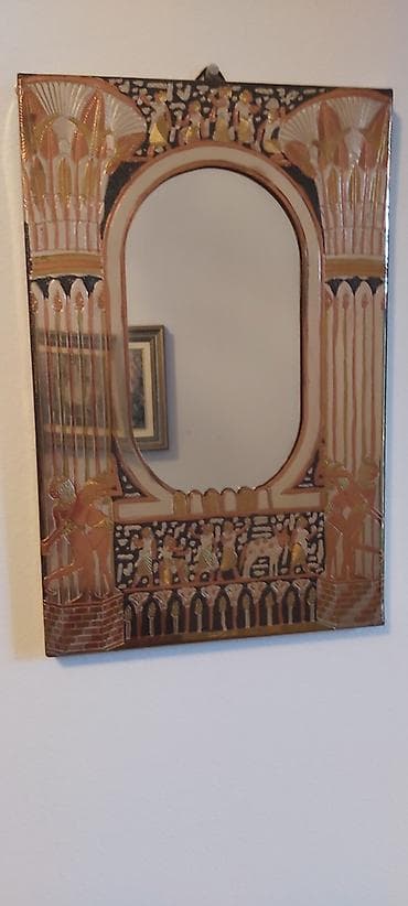 drvena ogledala: Zidno ukrasno ogledalo sirine 18 i visine 27 santimetara - Egipat — 5