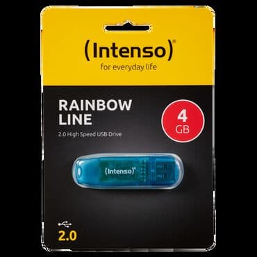 USB Flash drive 4GB Rainbow Line, Plava boja, materijal transparentna