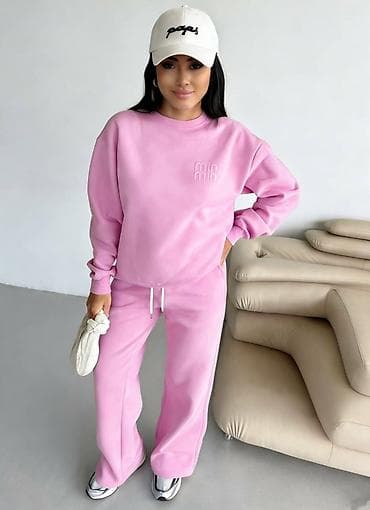 Ostalo: Ženski komplet trenerke – duks i donji deo sa širokim nogavicama - — 6