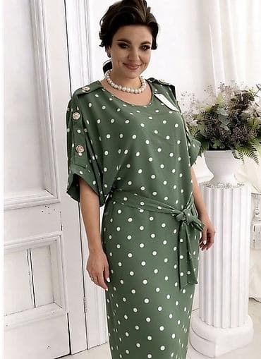 mana haljine: Haljina na tufne sa pojasom ( odgovara od 2xl so 4xl) - Model: ravni — 4