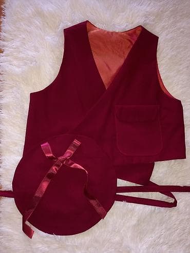 helanke sa trakama za stopala: Komplet prsluk i kapa – bordo boja - Elegantni komplet sastavljen od — 3