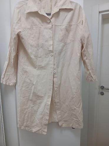 Košulje, bluze i tunike: - Ženska košulja/košulja-haljina u bež/boji peska - Ravnog, ležernog — 1