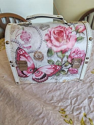 vintage satovi: Dekorativna kutija/koferić za odlaganje - Dizajn: romantični motiv — 3