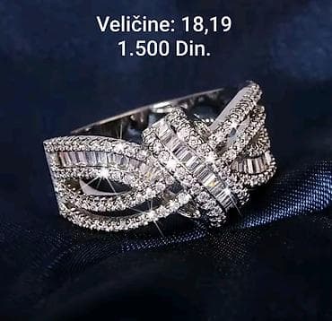 Jewellery: Posrebreni elegantni prsten od hirurskog čelika sa žigom S925, sa — 1