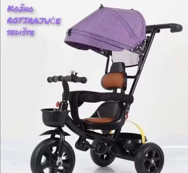 tenda sator: ️Tricikl sa KOŽNIM ROTIRAJUĆIM sedištem + korpe️ ️ 7400 ️ Za jedno — 3