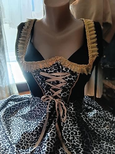 dhgate balenciaga triple s: Haljina s leopard printom i korset vezivanjem - Model: midi haljina — 6