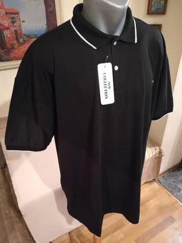 trikotazne pantalone: Nova muska pamucna polo majica sa kragnom Elvis Crna 8XL. Vrlo dobra — 3