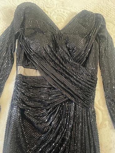 radne uniforme: Elegantna večernja haljina sa šljokicama - Boja: tamno siva/antracit — 4