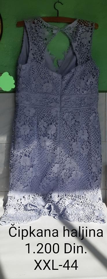 carrano cipele: Čipkana haljina, svetloplave boje. Model bez rukava, sa V-izrezom i — 2