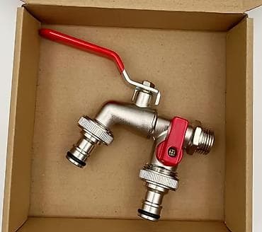 Mesingani dvostruki baštenski slavina-razdelnik sa kugličnim ventilom