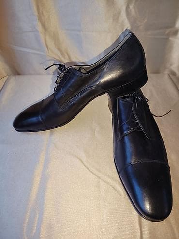 kaubojke cipele: Muške elegantne cipele – crne, kožne, Oxford cap-toe UG 31cm - — 5