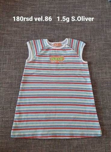 bez haljine: S. Oliver dečija haljinica/ramezica bez rukava, veličina 86. Pruge u — 1