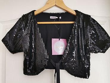 Crni bolero sa šljokicama – Miss Miss by Valentina - Kratak