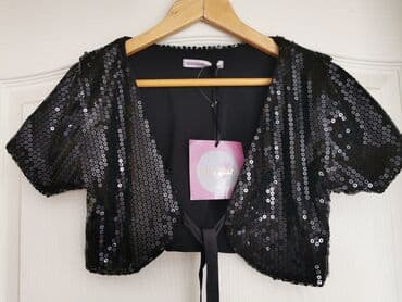 ženske kapri pantalone: Crni bolero sa šljokicama – Miss Miss by Valentina - Kratak — 1