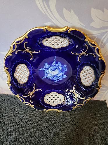 vinil ploce cena: Cinija kobalt cipkasti porcelan Pirkenhammer iz 90ih.godina. Ceska — 8