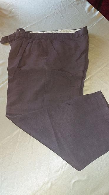 komplet sako i pantalone: MUŠKE PANTALONE C&A Pantalone šireg kroja, braon ljubičaste boje — 1