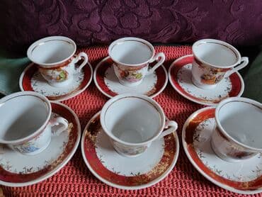 Antikviteti: Servis za kafu,nov,Fena porcelan nemacki 70te. Servis za 6 osoba — 8
