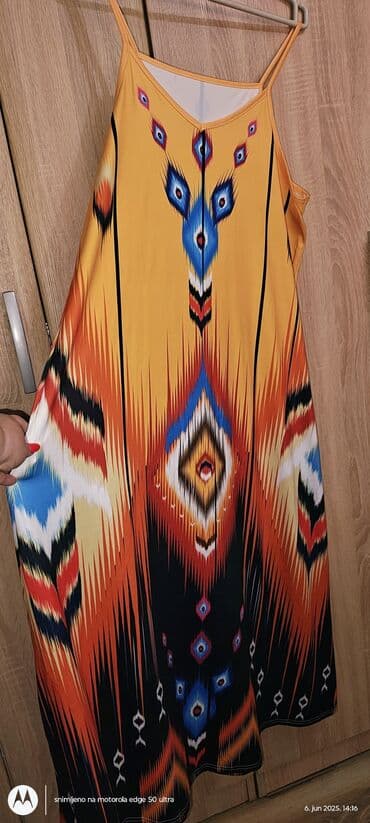 haljine sečene ispod grudi: A-Dress 4XL (EU 48), bоја - Šareno, Na bretele — 3