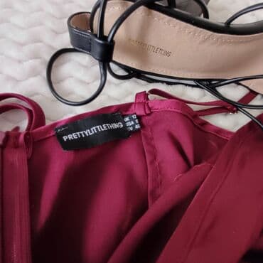haljine secene ispod grudi: Pretty L (EU 40), color - Burgundy, Evening, With the straps — 2