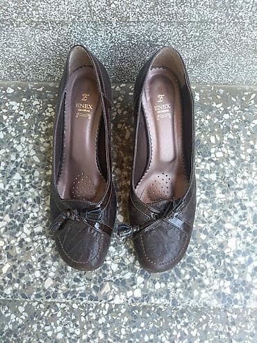 crne cipele sa platformom: ENEX kozne cipele br. 38 gaziste 25,5cm.Visina stikle 7cm stabilna i — 1