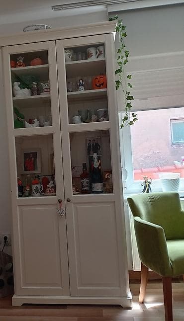 Vitrina/ormar za dnevnu sobu sa staklenim i punim vratima - Klasičan