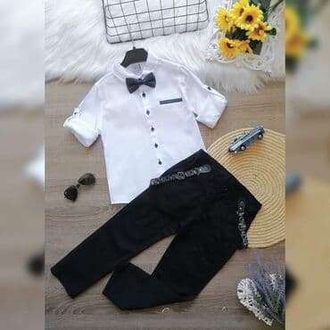 Veličine na stanju: 8 Cena: 2950 dinara *pantalone, košulja, leptir na lalafo.rs Veličine na stanju: 8 Cena: 2950 dinara *pantalone, košulja, leptir