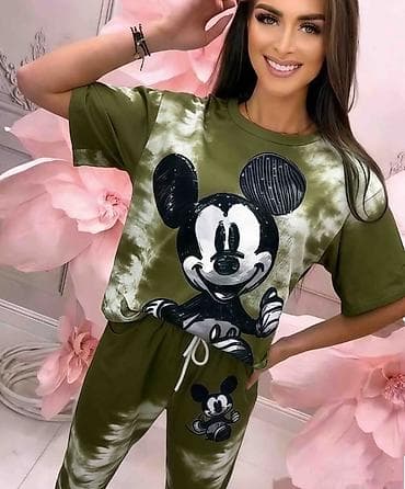 unit sport trenerke cena: Komplet siroka majica i donji deo trenerka sa Mickey motivom.Oversized — 8