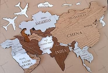 Other Home Items: Mapa sveta Mapa je izrađena iz delovoa sa 3D izgledom u dva sloja od — 3