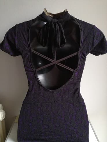 S (EU 36), color - Purple, Cocktail, Short sleeves