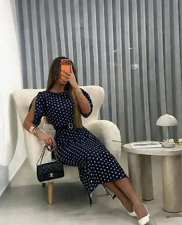 novi model tech fleece: Elegantna midi haljina na tufne. - Kroj struk naglašen kaišem,blago — 3