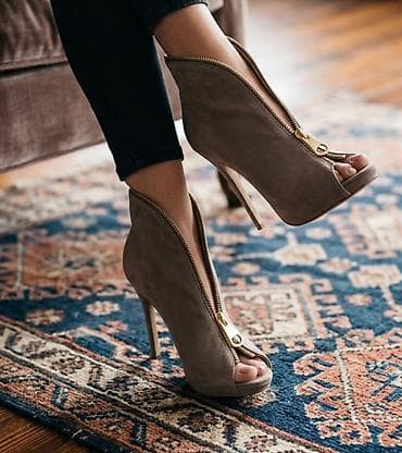 luhta čizme: Ženske salonke/ankle čizme na štiklu sa otvorenim prstima i prednjim — 1