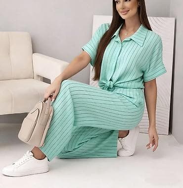 drzac za pantalone: ✅Ženski komplet – košulja i pantalone sa prugama
✅2700 din — 8