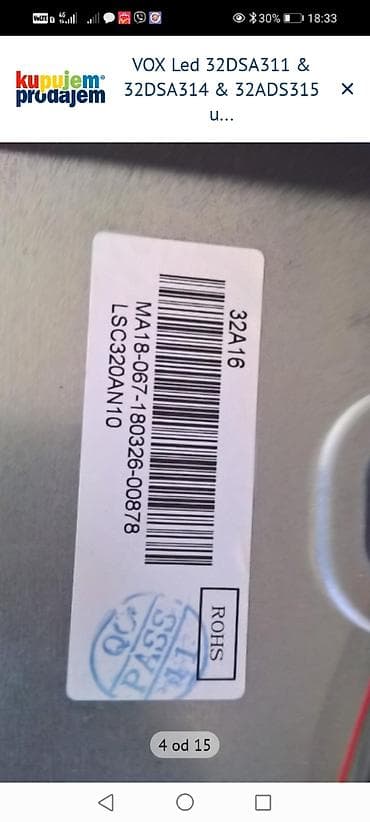 tastatura za tv: Na prodaju delovi za VOX LED televizore. **Delovi za model VOX Led — 5