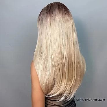 kosulje sa elastinom: Perika – duga, ravna sa blagim talasima na krajevima, ombre plavo do — 2