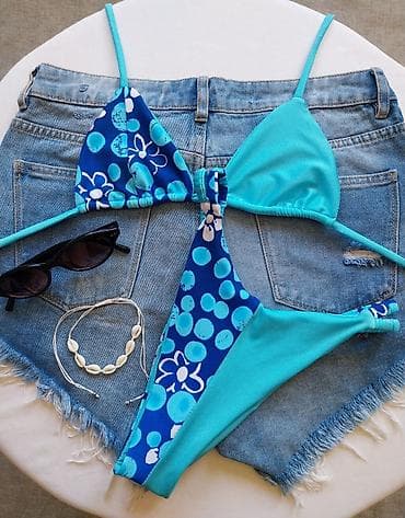 gornji delovi kupacih kostima: Dvostrani bikini set – trodelni trouglasti kroj - Gornji deo — 2