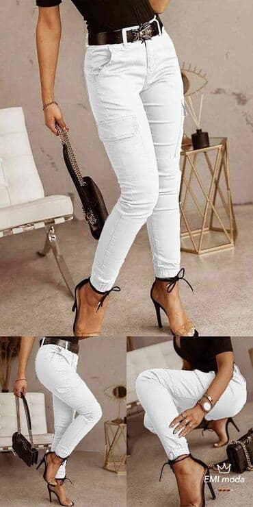 zenske pantalone dzeparice: Normalan struk, Drugi kroj pantalona — 2