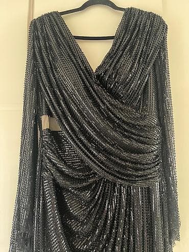 radne uniforme: Elegantna večernja haljina sa šljokicama - Boja: tamno siva/antracit — 1