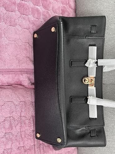 torba za tenis: Michael Kors kožna torba – crna tote/šoper silueta - Materijal — 5