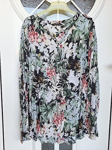 Šarena bluza/košulja sa cvetnim printom, veličina 46. Lagani, lepršavi