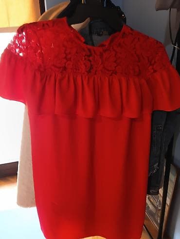 primark nis: Elegantna crvena haljina do kolena - Kroj: ravna silueta, dužina — 4