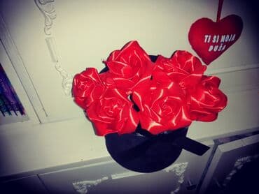 ukrasi od stiropora za novu godinu: Satenske ruze 100 din komad — 4