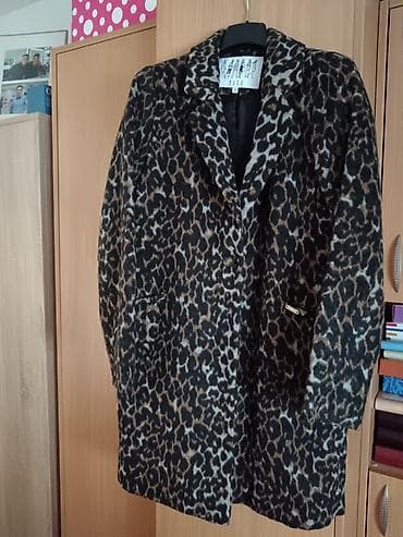 ELLE ženski kaput, veličina M (12). - Dizajn: leopard print u smeđim