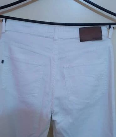 bele zenske pantalone: L (EU 40), Visok struk, Ravne nogavice — 5