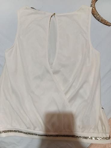 farmerke dsquared2: Ženski komplet – 3 topa + rajf - Elegantan krem bezrukavnik sa — 3