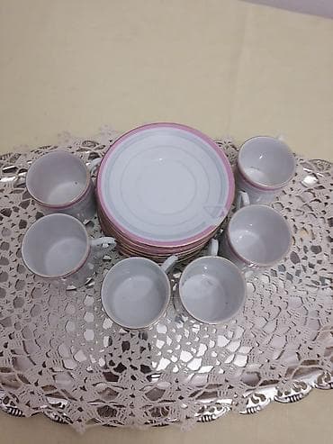 metalac češki porcelan: Set za kafu/čaj – 12 delova, porcelan - 6 šoljica sa ručkom - 6 — 3